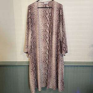 Adrienne Snake Print Kimono in Pink and Brown